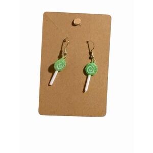 New Novelty Fashion Earrings green lollypop sucker candy
